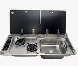 2 Burner Stove with sink 77 Cm مغسلة وطباخ
