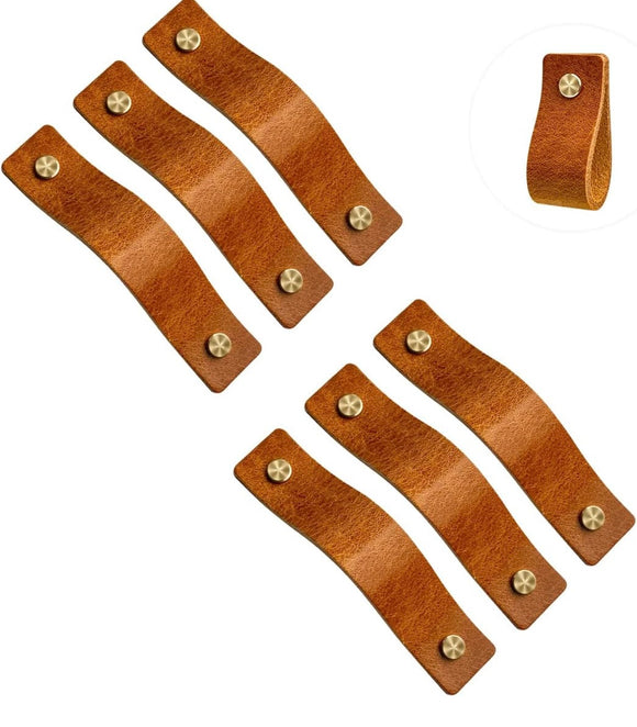Leather Drawer Pulls 6 Pack