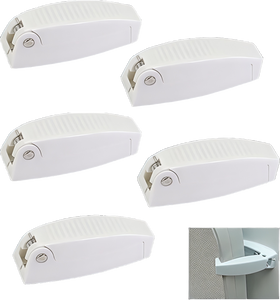 Door Latch White 5 pcs مثبة باب المخزن
