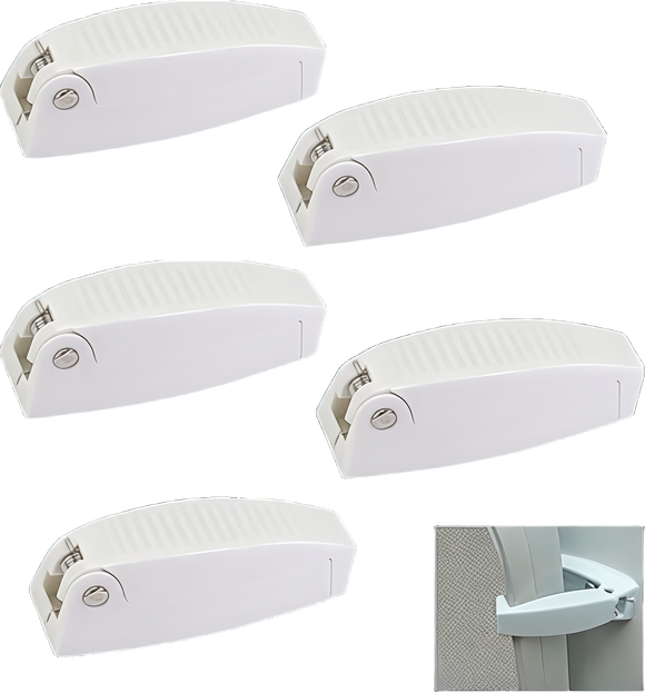 Door Latch White 5 pcs مثبة باب المخزن