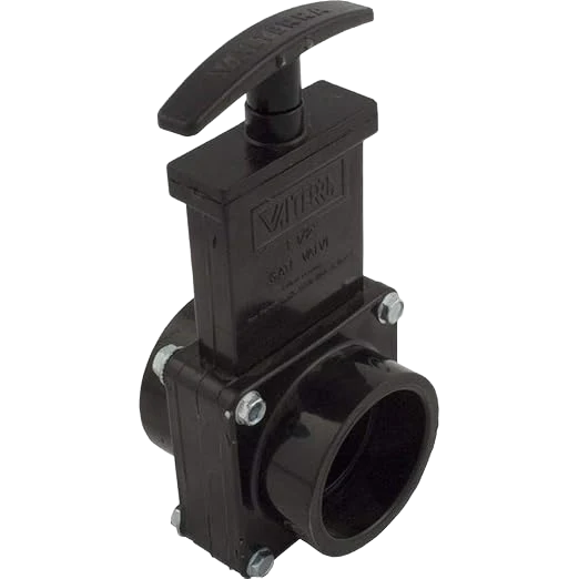 ABS Gate Valve, Black, 1-1/2