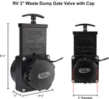 3" RV Waste Dump Gate Valve With Cap محبس صرف صحي
