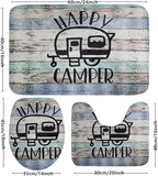 Happy Campers Bathroom Rugs Sets 4 with Shower Curtain طقم دورة الماء