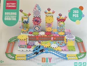 building blocks 203pcs with dual motors and rails لعبة