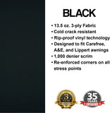 Awning Fabric Solid Black 18' Fabric 17'2" طربال مظلة