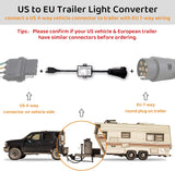 US Vehicle 4-Way Flat To European Trailer 7-Way وصلة كرفان اوربي